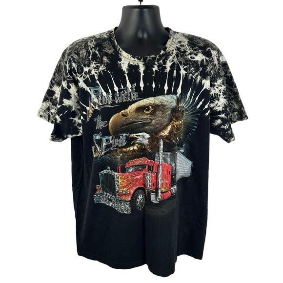 Y2K Skull Shirtz Eagle Spirit Trucking Tie Dye Graphic Tee Size XL Mens - Picture 1 of 8